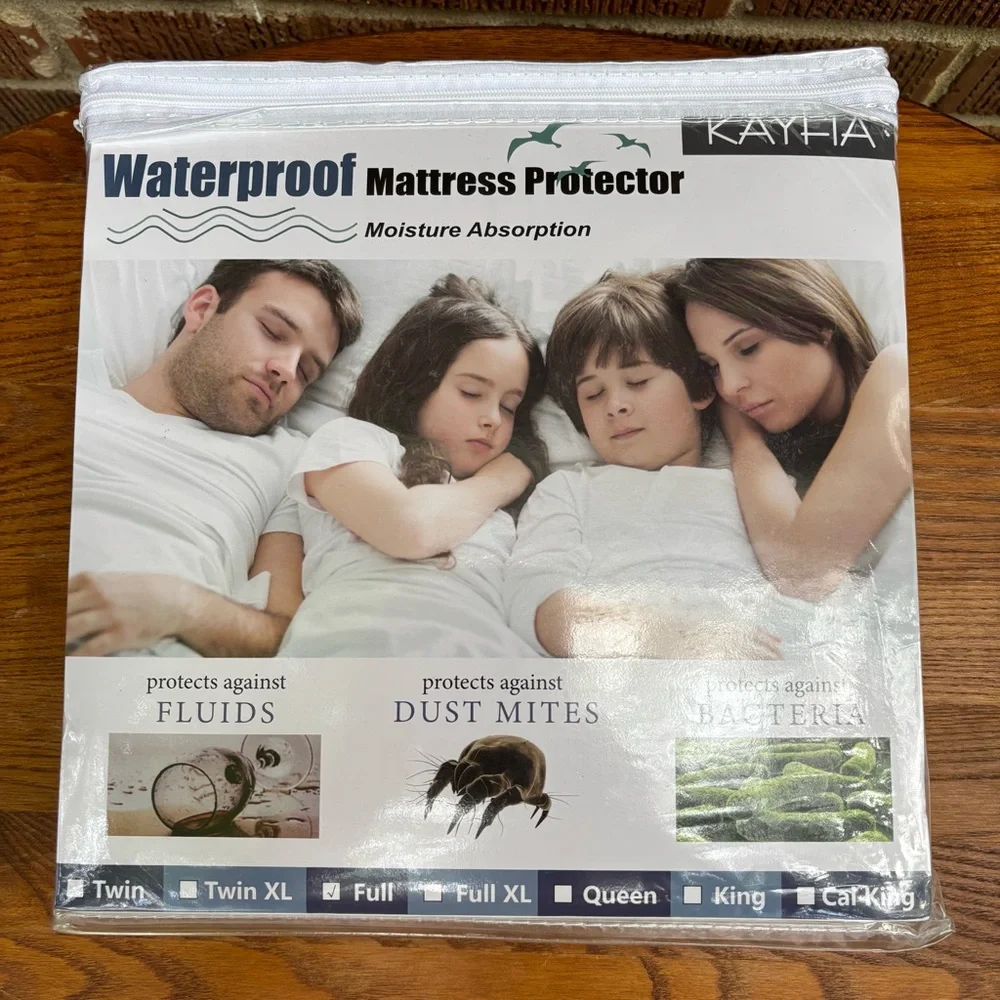 Kayfia NEW Mattress Protector Waterproof Full Size Breathable Washable No Vinyl